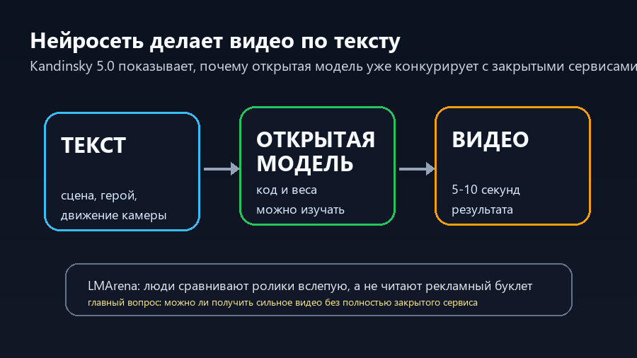 Kandinsky 5.0: российская модель видео по тексту в LMArena